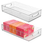 iDesign Stackable Clear Plastic Extra Long Pantry Organizers and Cabinet Storage Bins for Kitchen, 2-Pack - size: 16 x 8 x 3, style: Pack of 2