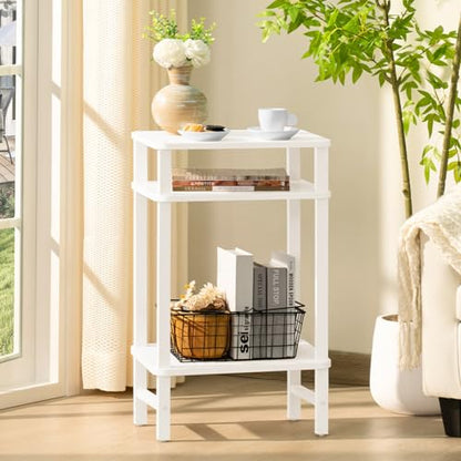 YUFAM Side Table End Table Tall Night Stand 3-Tier 2 Pack for Living Room Bedroom Bathroom Office Furniture White - color: White, size: 3 Tier