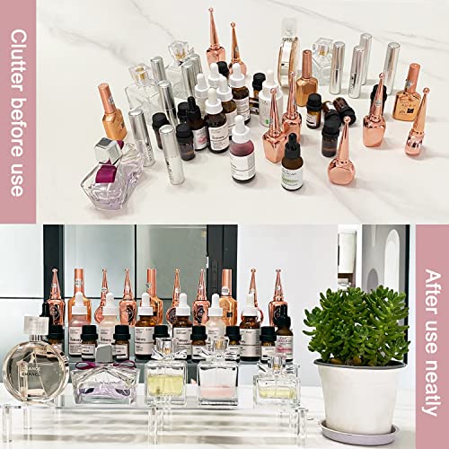 AZEAM 15 3/4 Inch Acrylic Riser Display Shelf,3 Tier Display Riser for Figures Display Stand Large Risers for Display Cupcake Perfume Organizer Cologne Makeup Collection Countertop Desktop Tabletop