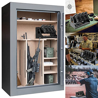 UNITEDPOWER Metal Pistol Rack, Handgun Holder for Gun Cabinet Storage, Revolvers Safe Organizer, 4 Gun Stand Fit Most Pistols, Black