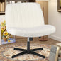 OLIXIS Criss Cross Chair, Vanity Chair, Home Office Desk | Cute Furry Teddy Fleece, Height Adjustable, Armless Wide Seating for Bedroom Student Study Room, Teddy Beige No Wheel - color: Teddy Beige No Wheel