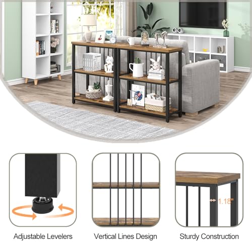 FOLUBAN 3 Tier Bookshelf, Industrial Wood and Metal Bookcase, Small Book Shelf for Home Office Bedroom Living Room, Rustic Brown - color: Brown, size: 12.6"D x 29.5"W x 32.3"H