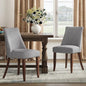 COLAMY Upholstered Dining Chairs Set of 2, Mid Century Modern Kitchen Chairs with Back, Farmhouse Fabric Side Dining Room Chairs with Wood Legs for Dining Room Restaurant, Light Grey - color: Light Grey, size: Set of 2