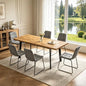 Extendable Dining Table Set for 6 to 8 People, 63" to 78.7" Modern Kitchen Table Set with 6 Chairs, MDF Dining Room Table and Chairs with Removable Extension Leaf (Walnut Table+U-Shaped Grey Chairs) - color: 63'' - 78.7'' Walnut Table+6 U Grey Chairs