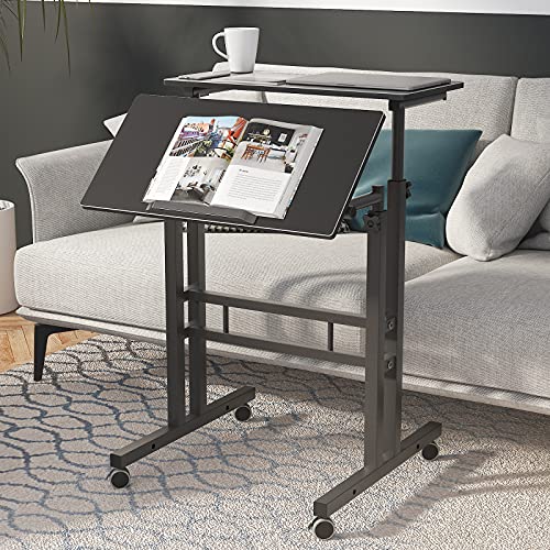 SogesHome Adjustable Laptop Desk Table 23.6inches Portable Laptop Table Computer Stand Desk Cart Tray Table, Black - color: Black-small Size, size: 23.6''