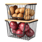 2 PACK Pantry Organizers and Storage, Stackable Onion Potato Bins | Large Wire Storage Basket, Breathable Design for Onion, Potato, Garlic, Fruit, Vegetables Fresh, Kitchen Pantry Storage - size: 2PACK