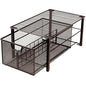 Deco Brothers Stackable Pull Out Cabinet Sliding Basket with Divider, Large | Under Sink Organizer, Bronze - color: Bronze