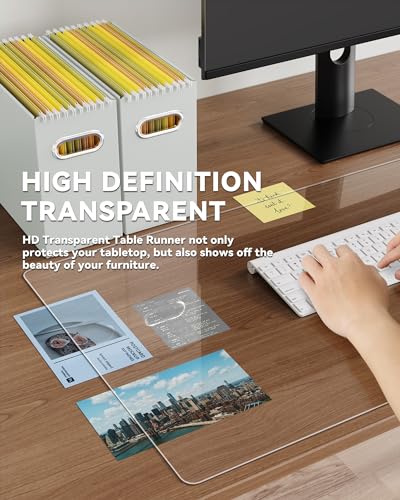 Clear Writing Desk Pad, 16’’x30” Heat Resistant Waterproof PVC Round Edge Durable Desk Protect Mat, Anti-Static Writing Mat Table Protector - size: 30" x 16"