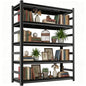 5 Tier Metal Bookshelf with Anti-Drop Fence, 72" H Adjustable Tall Bookcase, Heavy Duty 3000 LBS Modern Deep Book Shelf, Bolt-Free Storage Shelves for Living Room, Home Office, Garage - size: Upgraded-36"W x 16"D x 72"H