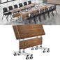 Folding Conference Table with Wheels, 47" Mobile Training Table, Flip Top Seminar Table for Office Classroom Meeting Room, Heavy Duty 440lbs Capacity, Space Saving Nesting Desk,2 Pack,47IN - size: 47IN