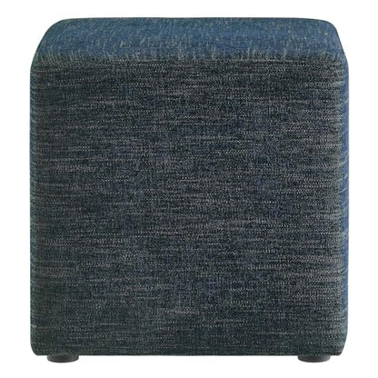 Modway 17" Square Woven Heathered Fabric Upholstered Upholstered Ottoman - color: Heathered Weave Azure
