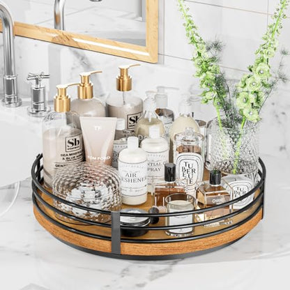 13" Lazy Susan Turntable Organizer - Wood Round Lazy Susan for Cabinet Kitchen Countertop Pantry Cupboard Dining Table Bathroom Coffee Bar Spice Storage Home Decor - size: 13 inch 1 Tier