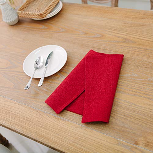 4 Piece Soft Caddice Faux Linen Place Mats Heat Resistant Dining Table Place Mats Kitchen Table Mats 12x18 Burgundy - color: Burgundy, size: Rectangular Placemats 12" x 18"
