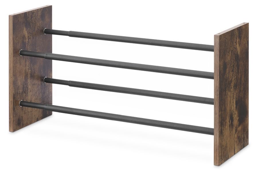 Whitmor Modern Industria l2-Tier Expandable Shoe Rack - color: 2 Tier,black