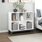 Lexicon Cube Bookshelf, 2 Tier 6-Cube Low Bookcase, Display Cabinet with Legs, Wood Book Shelf Organizer Storage Shelf, Book Shelves for Bedroom, Living Room, Office, White and Metallic Gray - color: White, style: 6 Cube Bookcase
