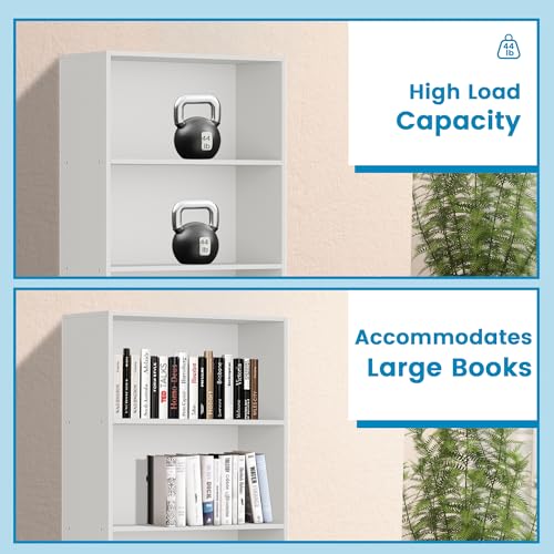 GRUSIGN 71" Tall 6-Tier Bookshelf, Large Open Display Bookcase with Ample Storage, Floor Standing Book Shelf for Living Room, Home Office, Bed Room, White - color: White