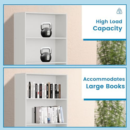 GRUSIGN 71" Tall 6-Tier Bookshelf, Large Open Display Bookcase with Ample Storage, Floor Standing Book Shelf for Living Room, Home Office, Bed Room, White - color: White