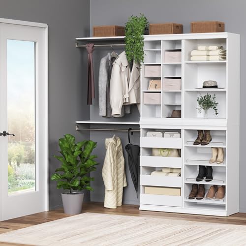 ClosetMaid Modular Storage Shelf Unit with 12 Adjustable Shelves & Dividers, White - color: White