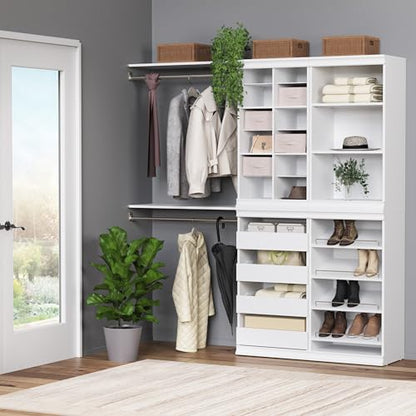 ClosetMaid Modular Storage Shelf Unit with 12 Adjustable Shelves & Dividers, White - color: White