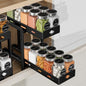 BOIVSHI Pull Out Spice Rack Organizer, 2-Tier Vertical Spice Rack, Height Adjustable for Kitchen Cabinet (5.3''Wx10.8''Dx9.2''H, Metal Black) - size: 5.3''Wx10.8''Dx9.2''H,2 Tier