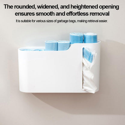 Trash Bag Holder, Stackable Garbage Bag Dispenser, Compact Dispenser with Built-In Slot for Multi-Roll Storage, Kitchen Bathroom and Utility Room Organizer, White