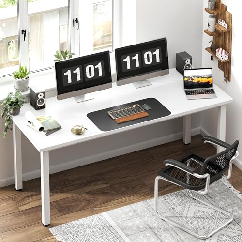 Need 63 Inch Large Computer Desk, Ample Legroom, Metal Frame, Off White | Home Office Desk, Basic Sturdy Writing Table, Adjustable Feet, Water-Resistant, Dorms & Bedrooms, Easy Assembly, Game & Study - color: Off White, size: 63 inches