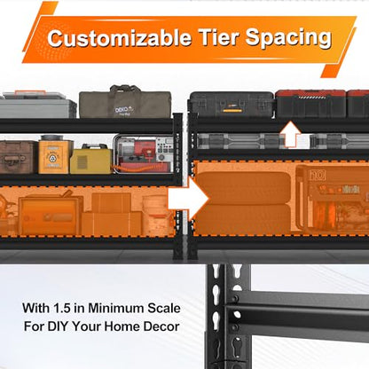 Utility Storage Garage Shelving - 40'' Wide 1350 Lbs Heavy Duty 3 Tier Metal Shelves Adjustable - Freestanding Rack Units for Basement Kitchen Pantry - Black 40" W x 16" D x 36" H - size: 40"Wx16"D-3T-BK