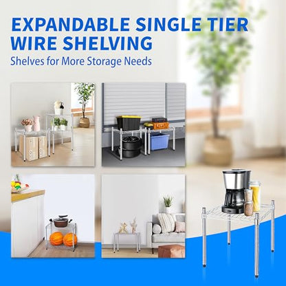 Simple Deluxe 1-Tier Shelving Unit, 15" W x 13.8" D x 15" H Wire Metal Stackable Storage, Chrome - size: 1-Tier, 15"W x 13.8"D x 15"H, style: 1 Pack