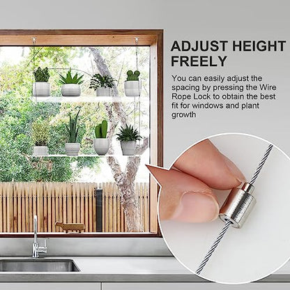 2-Tier Hanging Clear Plant Shelves for Windows,16 Inch per Tier | Acrylic Window Wall Plant Stand Shelf for Kitchen Indoor Gardens, Flower,Herb, Seedling Organization, and Pots Display. - size: 2 Tier