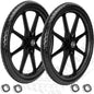 Upgraded 20" Flat Free Wheels for rubbermaid Wheelbarrow Tires | 20" Flat Free Tires with 5/8" and 3/4" Bearings Replacement for rubbermaid Cart Wheels/Big Wheel Utility Carts - color: Black