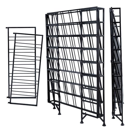 Wine Rack Freestanding Floor,Gray Metal Wine Rack, 9 Tier Wine Stand,Wine Storage Holds up to 54 Bottles,No Assembly Required - color: Black