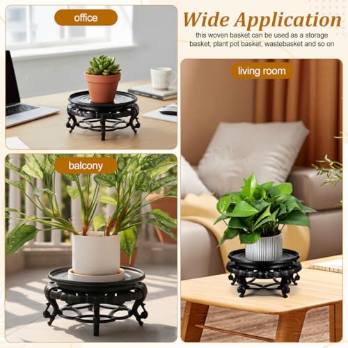 Resin Pedestal Base 9.64 in Round Plant Stand for Vase Fishbowl Flower Pot Bonsai Indoor Outdoor Chinese Display Rack for Living Room Balcony Office Patio Decor