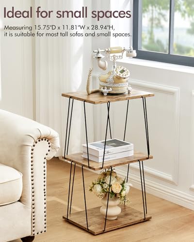 KJGKK Tall Side Table, Small End Table, 29 inch High Entryway Table, Bedside Table for Living Room, Bedroom and Office, Greige & Black - color: Greige + Black