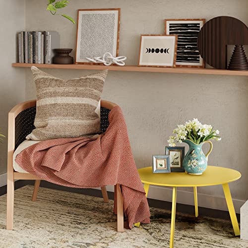 Grand Patio Round Steel Patio Coffee Table, Weather Resistant Outdoor Large Side Table, Yellow… - color: Yellow, style: 1 PC