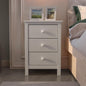 From the Tree Furniture Solid Wood Extra Tall Nightstand for Bedroom with 3 Deep Storage Drawers (White) (BS301) - color: White