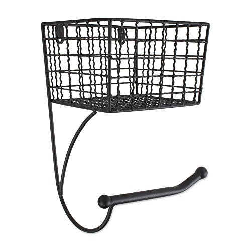 DII Rustic Farmhouse Bathroom Décor, Metal Storage, Toilet Paper Holder, Black - color: Black, size: Toilet Paper Holder