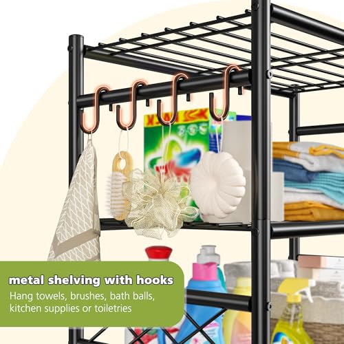 Durayloly 3Tier Storage Shelves Metal Shelving Unit Organizer,Adjustable Wire Shelving Rack Pantry Kitchen with Hooks,Shelves for Laundry,Office and Bathroom closet shelves 23.6" W x 13.8" D x 30.9" H - size: 23.6" W x 13.8" D x 30.9" H (3T)