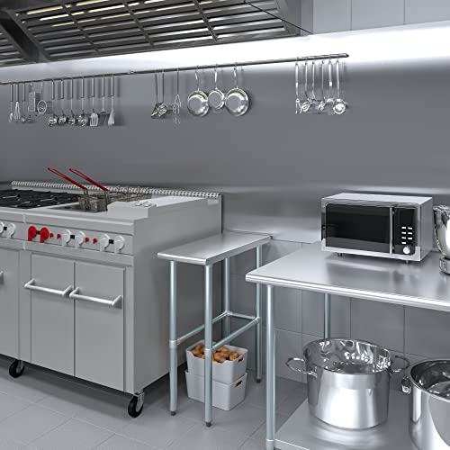 AmGood 30 in. x 12 in. Open Base Stainless Steel Work Table | Residential & Commercial | Food Prep | Heavy Duty Utility Work Station | NSF - size: 12 in. Length x 30 in. Width
