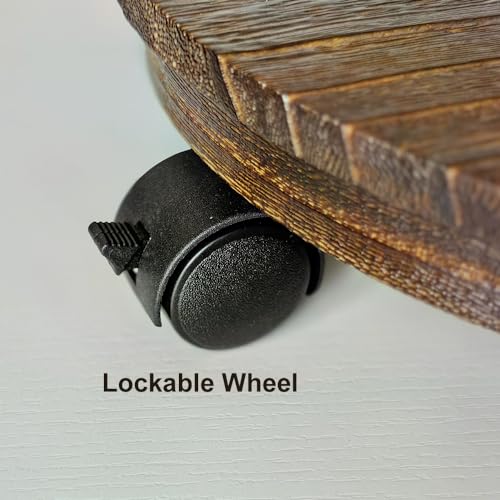Wood Plant Caddy, Heavy Duty Rolling Planter Dolly With Rotating Casters, Movable Flower Pot Stand, Round Plant Rack With Lockable Wheels,Heavy Objects Hauling (13 Inch) - size: 13 Inch