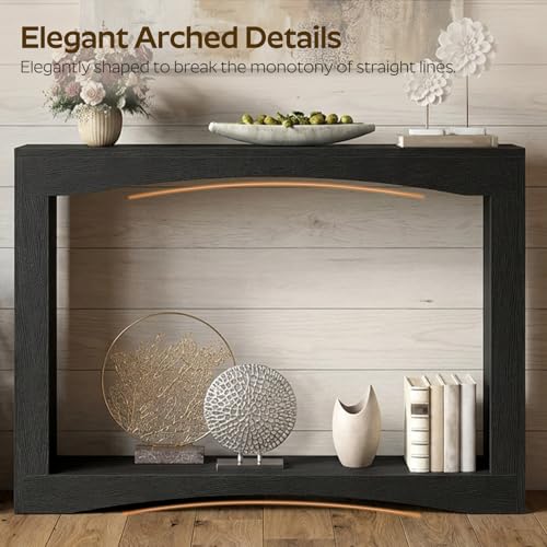 Narrow Console Table, 5.9'' Thin Entryway Table, Behind Couch Table for Small Spaces, Small Farmhouse Hallway Table, for Living Room, Hallway, Foyer, Black CT19BK - color: Black