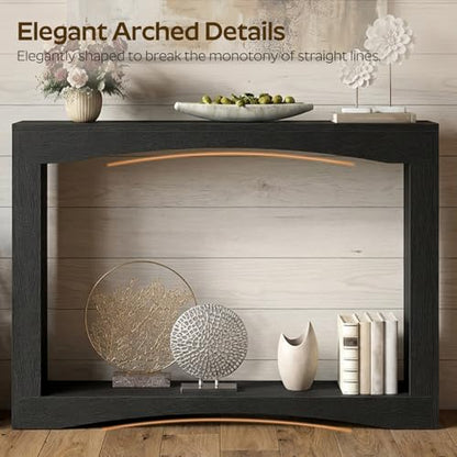 Narrow Console Table, 5.9'' Thin Entryway Table, Behind Couch Table for Small Spaces, Small Farmhouse Hallway Table, for Living Room, Hallway, Foyer, Black CT19BK - color: Black