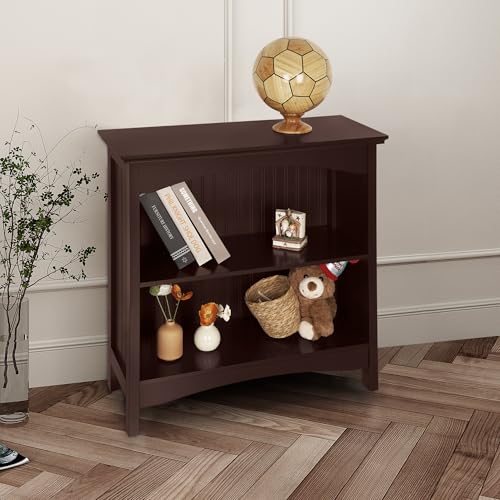 eHemco 2 Tier Bookcase with 2 Arched Supports, 29 Inches, Cherry - color: Cherry, size: 2 Tier
