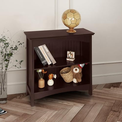 eHemco 2 Tier Bookcase with 2 Arched Supports, 29 Inches, Cherry - color: Cherry, size: 2 Tier