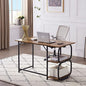 Anivia Writing Computer Home Office Desk with 2 Storage Shelves on Left or Right Side, Industrial Simple Style Wood Table Metal PC Laptop Notebook, 47", Rustic Brown + Black Frame - color: Rustic Brown + Black Frame
