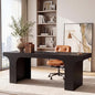 Tribesigns 70.87" Executive Office Desk with Arched Design, Black | Modern Wooden Writing Table, Large Workspace Computer Desk Simple Business Furniture for Home Office, Sturdy Room - color: Black