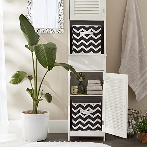 DII Non Woven Polyester Storage Bin, Chevron, Black, Small Set of 2 - color: Black, size: Small Set of 2