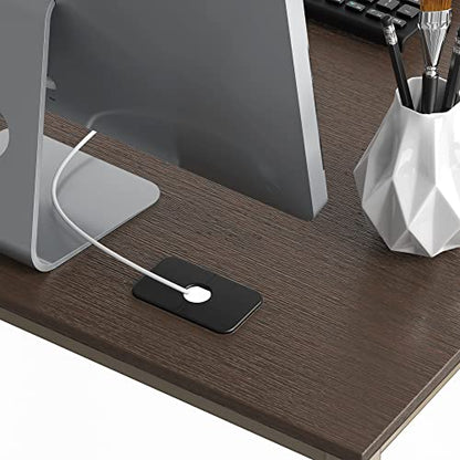 SHW Mission 55 x 60 L-Shape Home Office Computer Desk, Espresso | Reversible Desktop Design - color: Espresso, size: 55-Inch L-Shaped