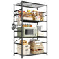 DurayLoly Storage Shelves 4 Tier Shelf Organizer,Metaling Shelving with Hooks,Heavy Duty Garage Shelves Unit with Leveling Feet,Wire Shelving for Pantry,Kitchen and Closet,23.6" W x 13.8" D x 60.4" H - size: 23.6" W x 13.8" D x 60.4" H (4T)