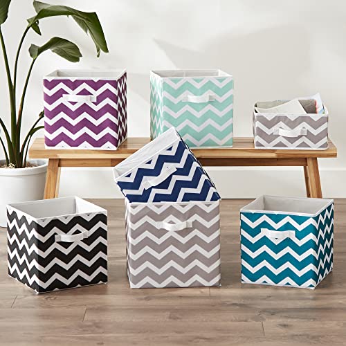 DII Non Woven Polyester Storage Bin, Chevron, Black, Small Set of 2 - color: Black, size: Small Set of 2