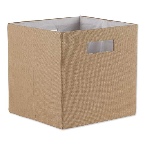 DII Collapsible Polyester Storage Cube, Solid, Lightweight and Durable, Large Square, 13x13x13, Stone - color: Stone, size: Large Square, 13x13x13"
